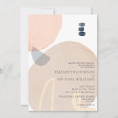 Invitation Abstrait Blush Rose Marine Blue Neutral Mariage (Devant)