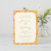 Invitation Abstrait Botanique Boho Fruit Jaune Mariage (Debout devant)