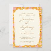 Invitation Abstrait Botanique Boho Fruit Jaune Mariage (Devant)