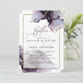 Invitation Abstrait C Améthyste Muté Heather Purple Mariage (Debout devant)