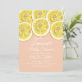Invitation Abstrait Citrus Citrus Léonade Baby shower rose Da (Debout devant)