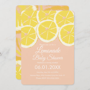 Invitation Abstrait Citrus Citrus Léonade Baby shower rose Da