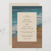 Invitation Abstrait Coastal Chic Mariage moderne (Devant / Derrière)