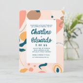 Invitation Abstrait Contemporain Colorful Pastel Mariage (Debout devant)