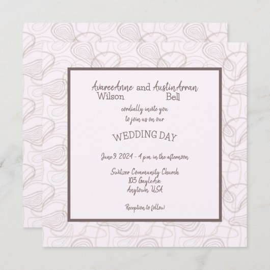 Invitation Abstrait de Bourgogne pâle (Devant / Derrière)