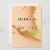 Invitation Abstrait de corail moderne 💡 Mariage d'huile d'en (Dos)