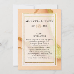 Invitation Abstrait de corail moderne 💡 Mariage d'huile d'en