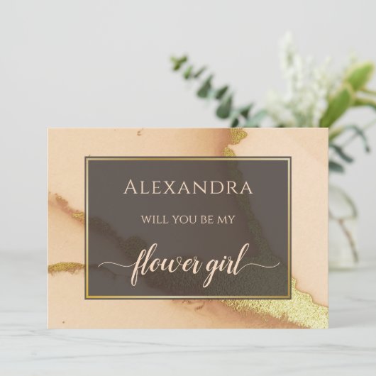 Invitation Abstrait de corail moderne 💡 Mariage d'huile d'en (Debout devant)