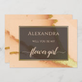 Invitation Abstrait de corail moderne 💡 Mariage d'huile d'en (Devant / Derrière)