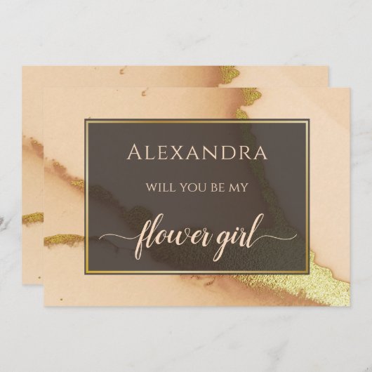 Invitation Abstrait de corail moderne 💡 Mariage d'huile d'en (Devant / Derrière)