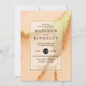 Invitation Abstrait de corail moderne 🌸 Mariage d'huile d'en (Devant)