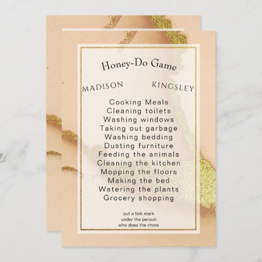 Invitation Abstrait de corail moderne 💡 Mariage d'huile d'en (Devant / Derrière)