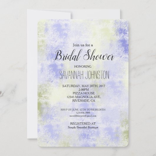 Invitation Abstrait d'olive violette (Devant)