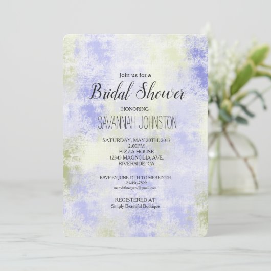 Invitation Abstrait d'olive violette (Debout devant)