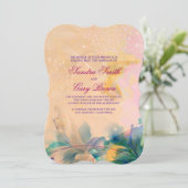 Invitation Abstrait Floral Arrière - plan Bleu Et Beige Maria (Debout devant)