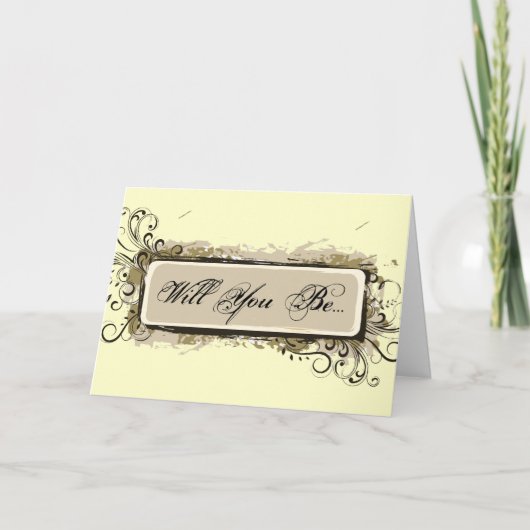 Invitation Abstrait Floral Soyez Ma Femme D'Accueil (Devant)