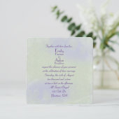 Invitation abstrait floral vert et violet (Debout devant)
