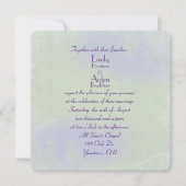Invitation abstrait floral vert et violet (Devant)