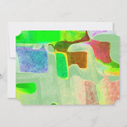 Invitation Abstrait Gemini d'anniversaire vert (21 mai - 20 j (Dos)