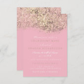 Invitation Abstrait Gold Sparkly Parties scintillant Whit Pin (Devant / Derrière)