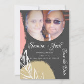 Invitation Abstrait Gris botanique Enregistrer la photo Date (Devant)