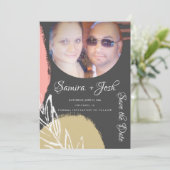 Invitation Abstrait Gris botanique Enregistrer la photo Date (Debout devant)