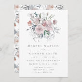 Invitation Abstrait Jardin d'été moderne Florals Mariage (Devant / Derrière)