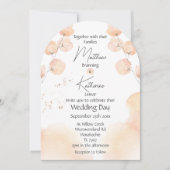 Invitation Abstrait Mariage floral rose vif moderne (Devant)