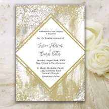 Abstrait Mariage Gold Frame Silver & Gold Splatter