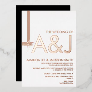 Invitation Abstrait Mariage Line Foil