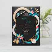 Invitation Abstrait mariage moderne et élégant (Debout devant)