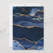 Invitation Abstrait Marine Blue Agate Gold Casquette Graduati (Dos)