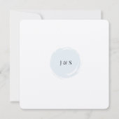 Invitation Abstrait moderne bleu minimaliste Mariage artistiq (Dos)