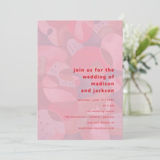 Invitation abstrait moderne coloré simple mariage minimal (Debout devant)