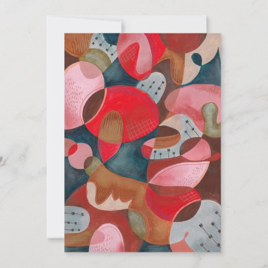 Invitation abstrait moderne coloré simple mariage minimal (Dos)