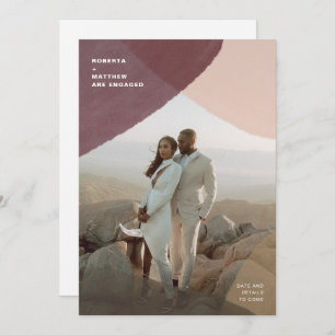 Invitation Abstrait moderne Pastel Photo Overlay Fiançailles