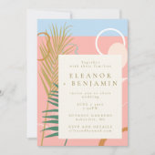 Invitation Abstrait moderne Pastel Pink Blue Mariage (Devant)
