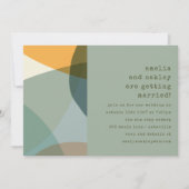 Invitation Abstrait moderne Sage Vert Mariage contemporain (Devant)