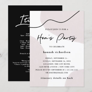 Invitation Abstrait neutre   Fête des poules aquarelles