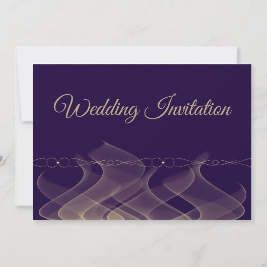 Invitation Abstrait or violet double face Mariage Inviter (Dos)