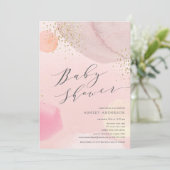 Invitation Abstrait Pastel Circles Baby shower fille (Debout devant)