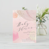 Invitation Abstrait Pastel Circles Girl Baby shower Invitatio (Debout devant)