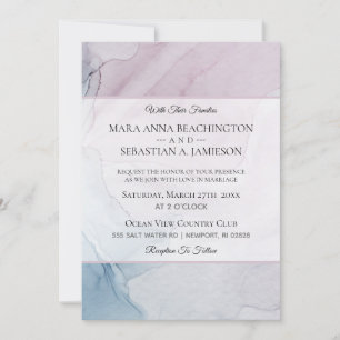 Invitation *~* Abstrait Pastel Doux Dusty Rose Rose Bleu