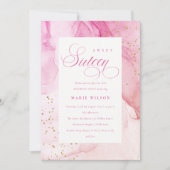 Invitation Abstrait Pastel rose pourpre doux 16 Anniversaire (Devant)