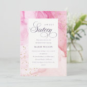 Invitation Abstrait Pastel rose pourpre doux 16 Anniversaire (Debout devant)