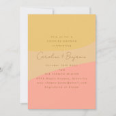 Invitation Abstrait Peach Yellow Boho Formes Couples Douche (Devant)