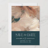 Invitation Abstrait peint crème turquoise moderne terre cuite (Devant)