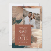 Invitation Abstrait peint turquoise moderne terracotta chic p (Devant)