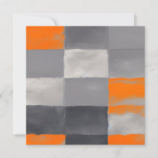 Invitation Abstrait Plaid gris orange