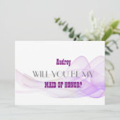 Invitation Abstrait pourpre Serez-vous ma MAIN D'HONNEUR ? (Debout devant)